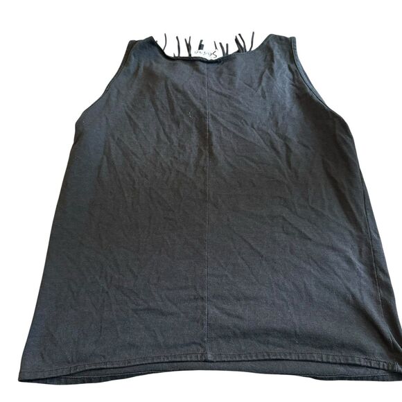 Vintage Sassa Women Large Drk Gray Top Conchos Fringe‎ Western Tank Top Rare - Picture 7 of 9